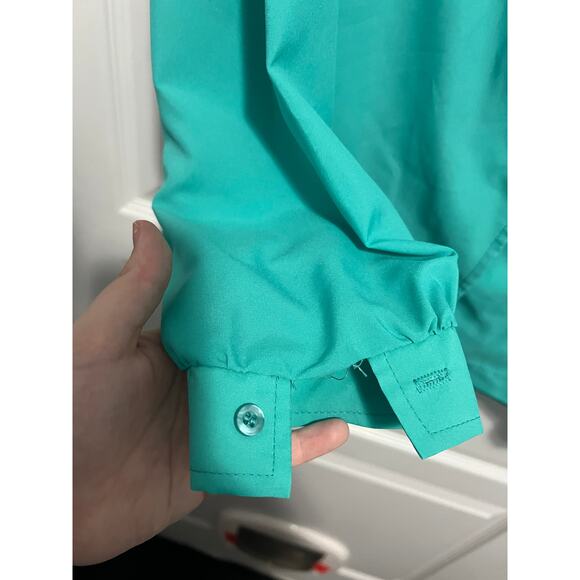 Vintage teal Mr. Fine Dallas blouse - Picture 2 of 4